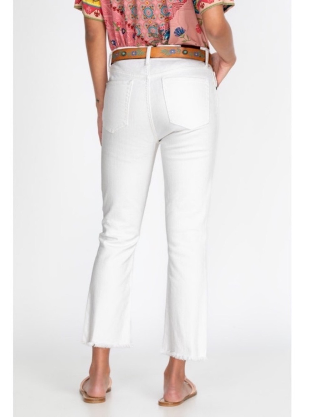 Johnny Was Jeans The Cropped Baby Boot Embroidered Eyelet Flare Boho White 30 - Picture 3 of 15